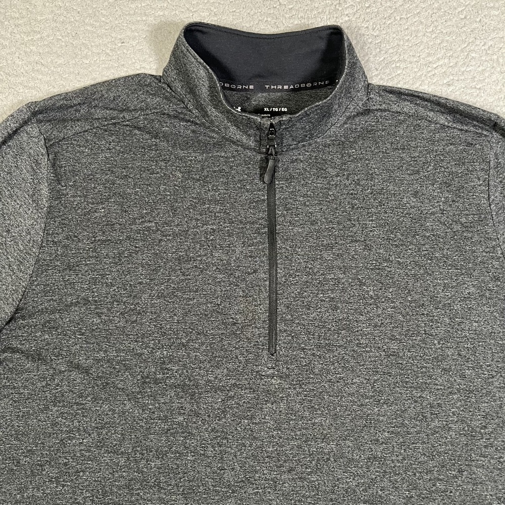Under Armour Shirt Mens XL Black 1/4 Zip Performance Stretch Wicking Stretch